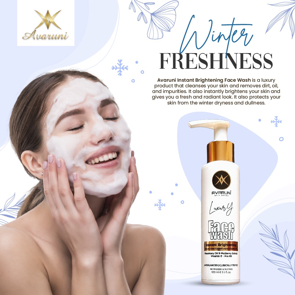 Avarruni's tweet photo. Brave the winter chill with confidence!
Avaruni's Instant Brightening Face Wash is your ultimate winter skincare essential.

"Unlock Your Natural Winter Radiance!

Get ready to glow with our nourishing, gel-based cleanser, infused with:

Mulberry Extract for brightening
Rosemary https://t.co/Cb388BrkPp