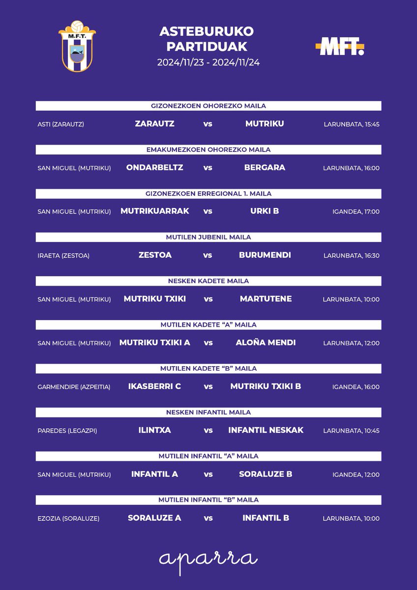 🔉 Asteburuko partiduak 🔉