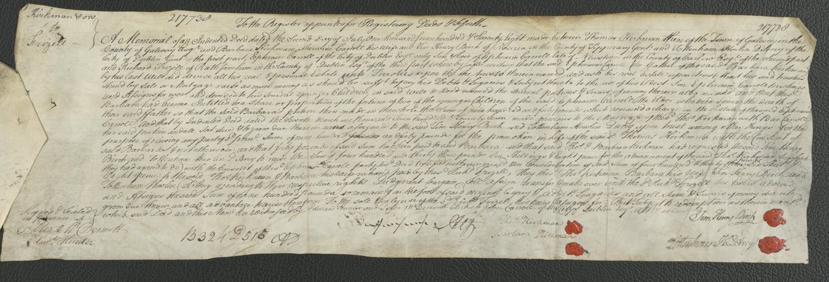 For #ExploreYourArchive theme #Decisions we have selected one of the wills registered in the Registry of Deeds.

The will of Abraham Hill who died in 1777 made the decision to leave his son ‘one British shilling and no more’ to reflect past grievances between the two.