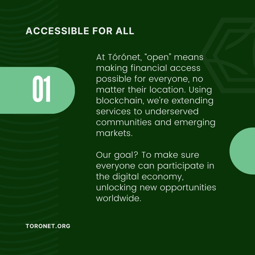 toronet's tweet image. Here’s what #OpenFintech means to us:

💎 Accessible: Breaking barriers to financial tools, anywhere.