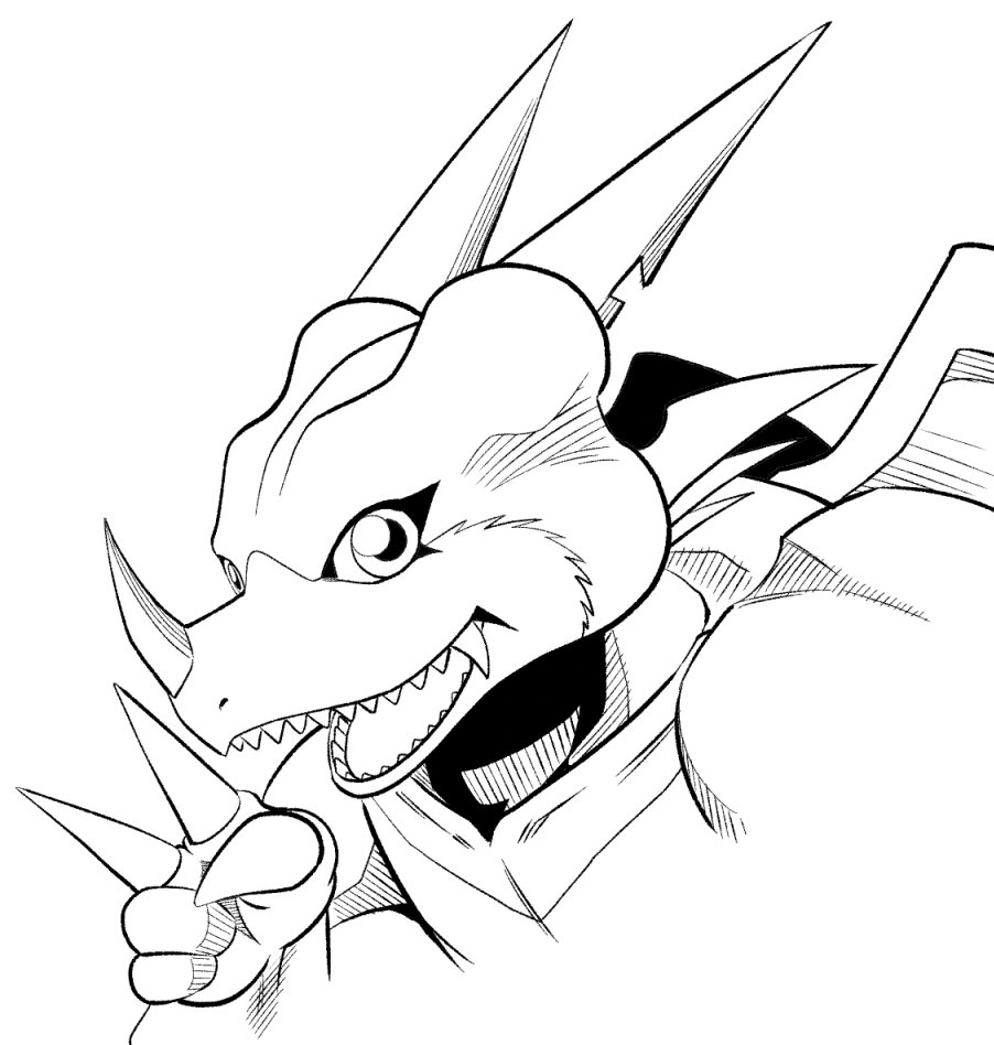 YABU_Ten's tweet photo. 線画 ゼロ
#バナー絵 #感謝 #デジモン #Digimon https://t.co/mu5IzOkkhj