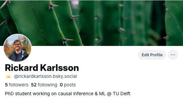 Like so many others, I'm testing my wings in the sky. New handle is rickardkarlsson 🦋