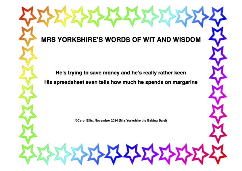 YorksBakingBard's tweet image. 😂😂😂 My tip - spread it thinly. 😂🧈💷📊 #spreadsheets #savingmoney #margarine #poetrycommunity #poetry #poetrylovers #poet #poets #poem #POEMS #writer #writers #writerscommunity #writersoftwitter #rhymes #puns #jokes
