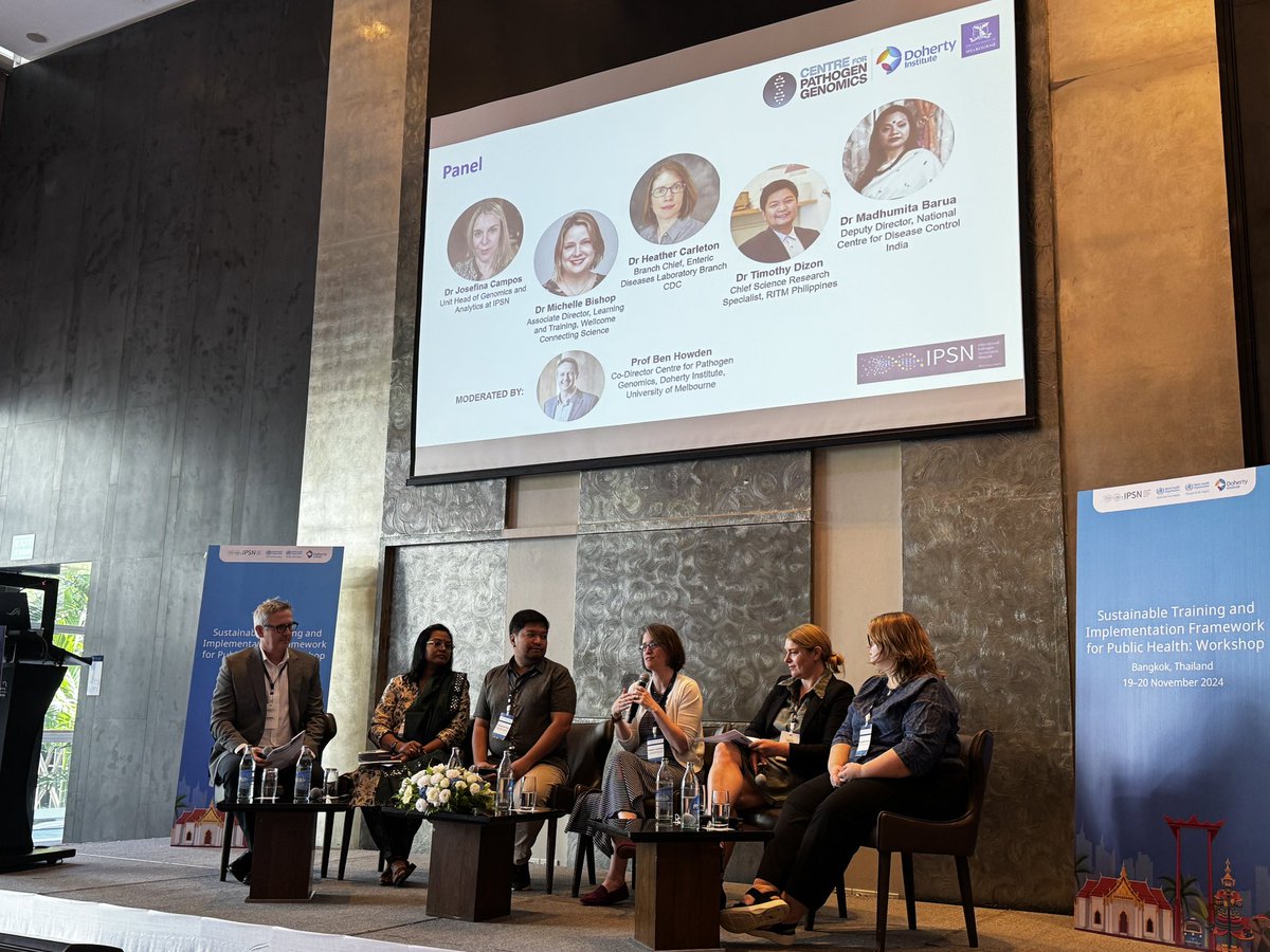 hktuyet's tweet image. What a whirlwind! HUGE thanks to all the global delivery and country partners in pathogen genomics 🧬 who brought all the energy and ideas to our 1st Sustainable Training and Implementation Framework for Public Health workshop #CPG @TheDohertyInst @WHO #IPSN @WHOWPRO @WHOSEARO
