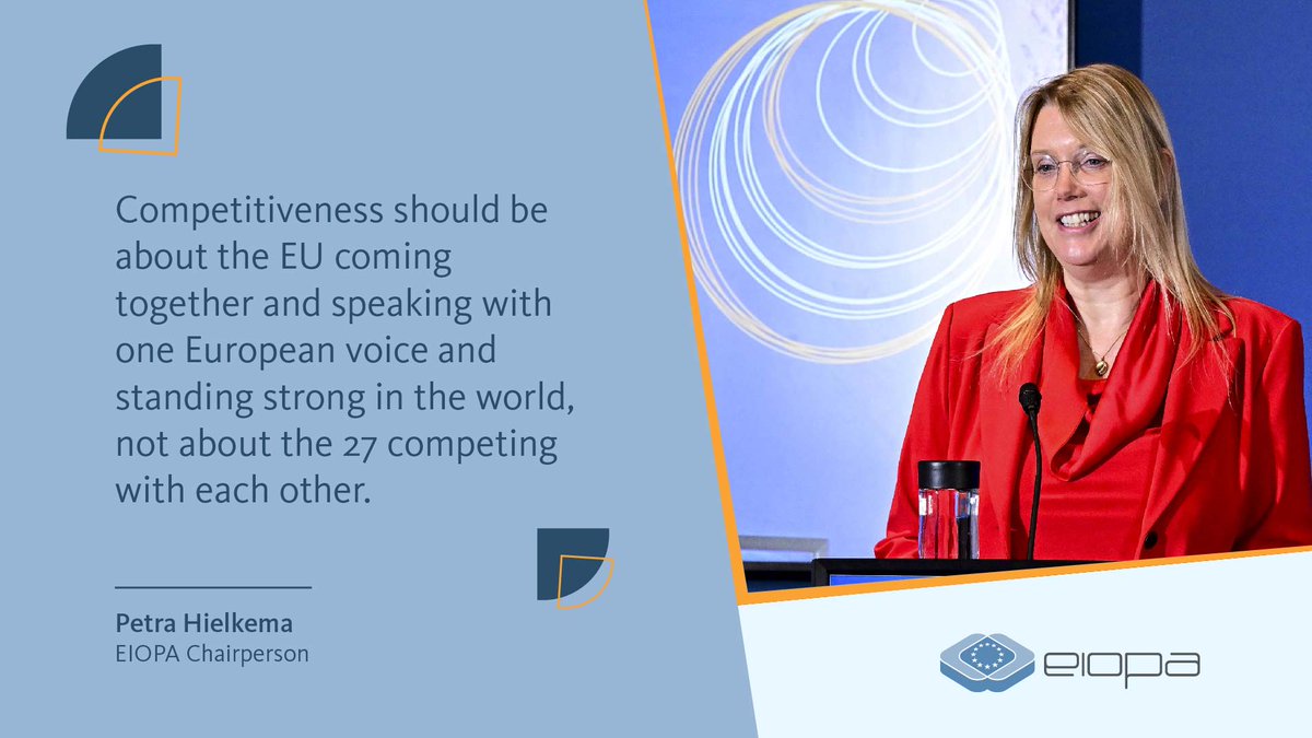 🎙️EIOPA Chair <a href="/phielkema/">petra hielkema 🇪🇺 (she/her)</a> spoke at our #EIOPAConference2024 emphasizing the significance of the insurance and pension sectors in addressing challenges faced by the EU. She called on the EU 27 to stand together and speak with a single European voice. 🗣

europa.eu/!ccgbJK