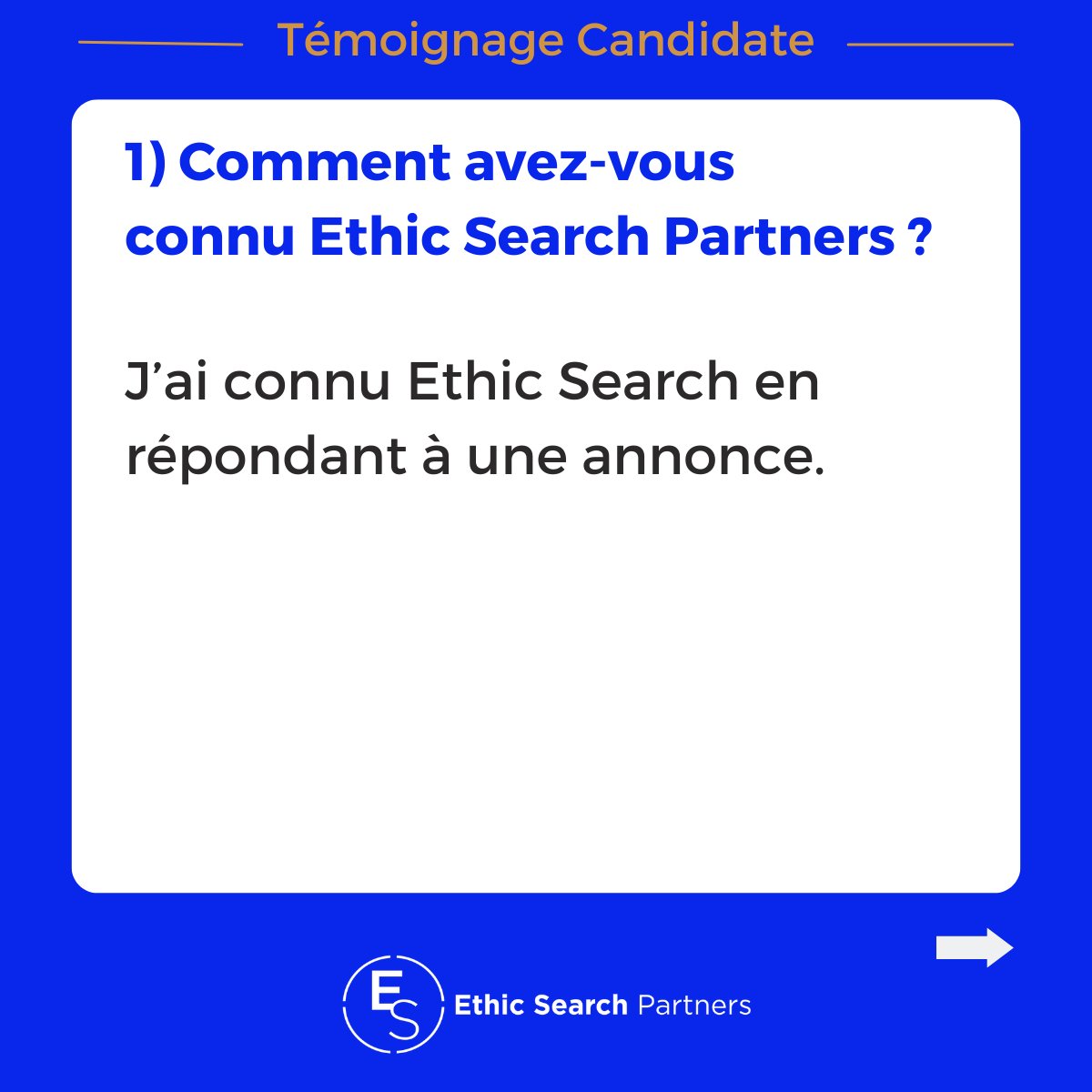 SearchEthic's tweet photo. Découvrez à travers le témoignage d'Aurélia MARCILLY, Directrice Marketing comment nous accompagnons nos candidats.
 
Chez Ethic Search Partners, nous nous engageons à toujours chercher le meilleur pour nos candidats comme pour nos clients.
Vous avez un besoin en recrutement ? https://t.co/7tpUvFGGWi