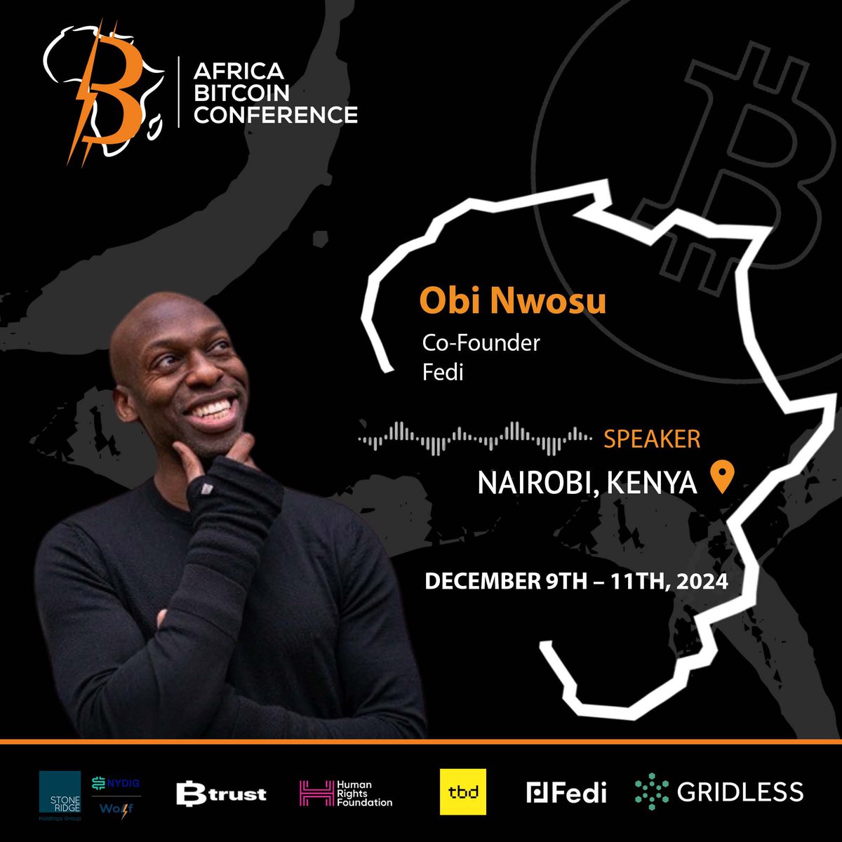 Africa ₿itcoin Conference (@afrobitcoinorg) on Twitter photo We are pleased to announce that Obi Nwosu will be one of the speakers at the upcoming Africa Bitcoin Conference.
<a href="/obi/">Obi Nwosu 🔅</a> is the co-founder of FEDI. He is a bitcoin, fedimint advocate and board member for BTrust. He was the CEO of Coinfloor for nearly 8 years which became one of We are pleased to announce that Obi Nwosu will be one of the speakers at the upcoming Africa Bitcoin Conference.
<a href="/obi/">Obi Nwosu 🔅</a> is the co-founder of FEDI. He is a bitcoin, fedimint advocate and board member for BTrust. He was the CEO of Coinfloor for nearly 8 years which became one of