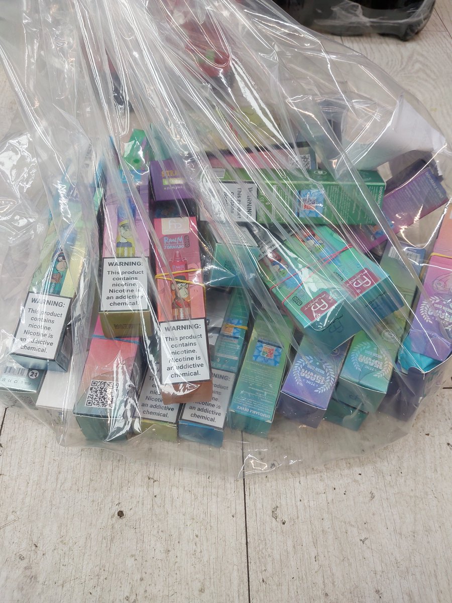 During joint partnership work with <a href="/WalsallCouncil/">Walsall Council</a> <a href="/SavvyShopper6/">Savvy Shopper</a> a number of shops were visited in the Blakenall and Bloxwich area. The visits resulted in a number of illegal vapes being seized and removed from sale. #asbawarenessweek  <a href="/WalsallPolice/">Walsall Police</a>