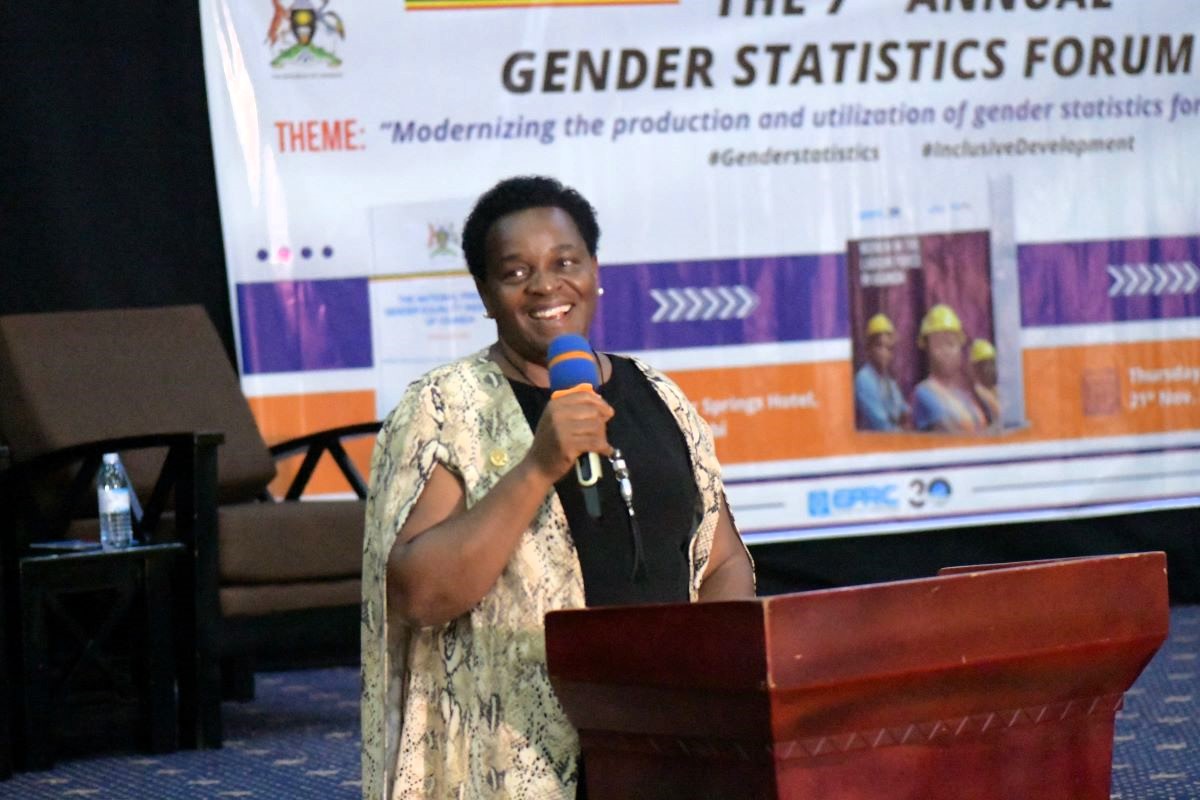 unwomenuganda's tweet photo. "The reason why western countries are progressing more on Gender Equality &amp; Women Empowerment is because they have factored female gender roles in budgets to make them cheaper"- Hon. Peace Mutuzo, State minister for gender @Mglsd_UG at 7th Gender Stats Forum 2024 @StatisticsUg https://t.co/HFVM4H6qcs
