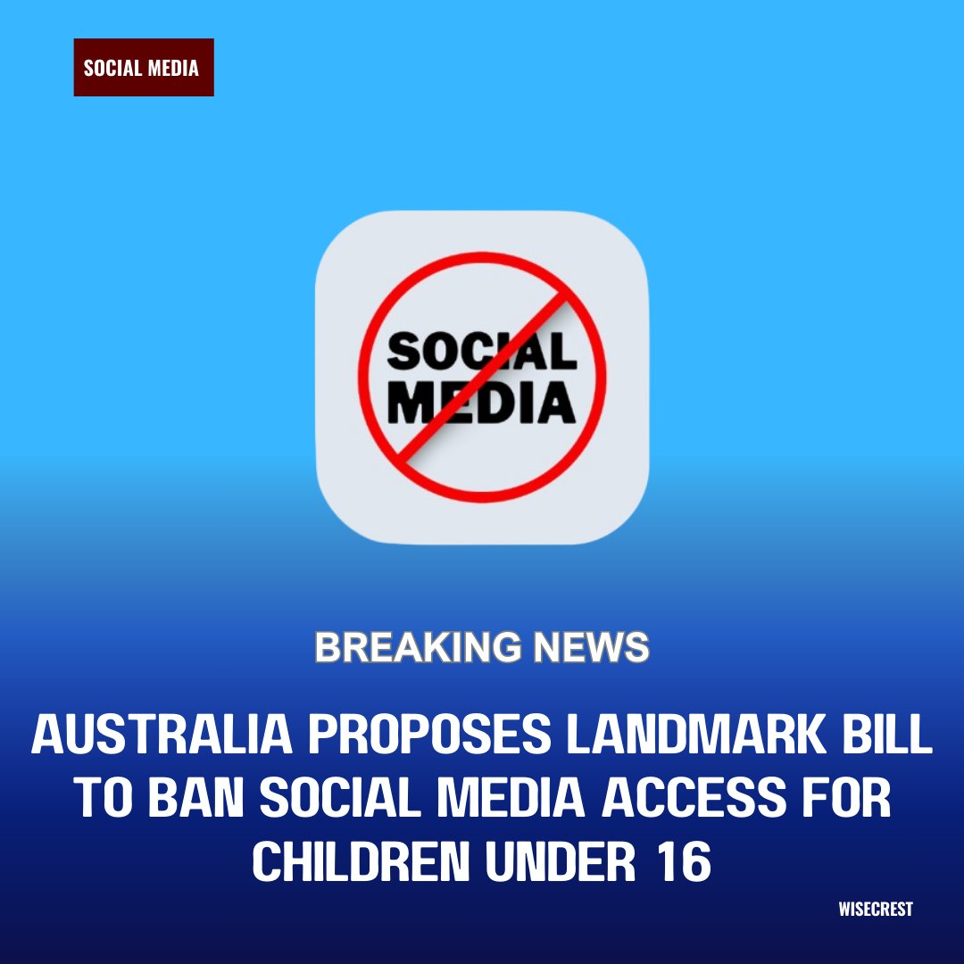 wise_crest's tweet photo. Australia takes a bold step to protect kids online! 🇦🇺 A new bill aims to ban children under 16 from accessing social media without parental consent. A game-changer in online safety or overreach? Let us know your thoughts! 

#SocialMedia #OnlineSafety #Australia https://t.co/TksS4J6JVm