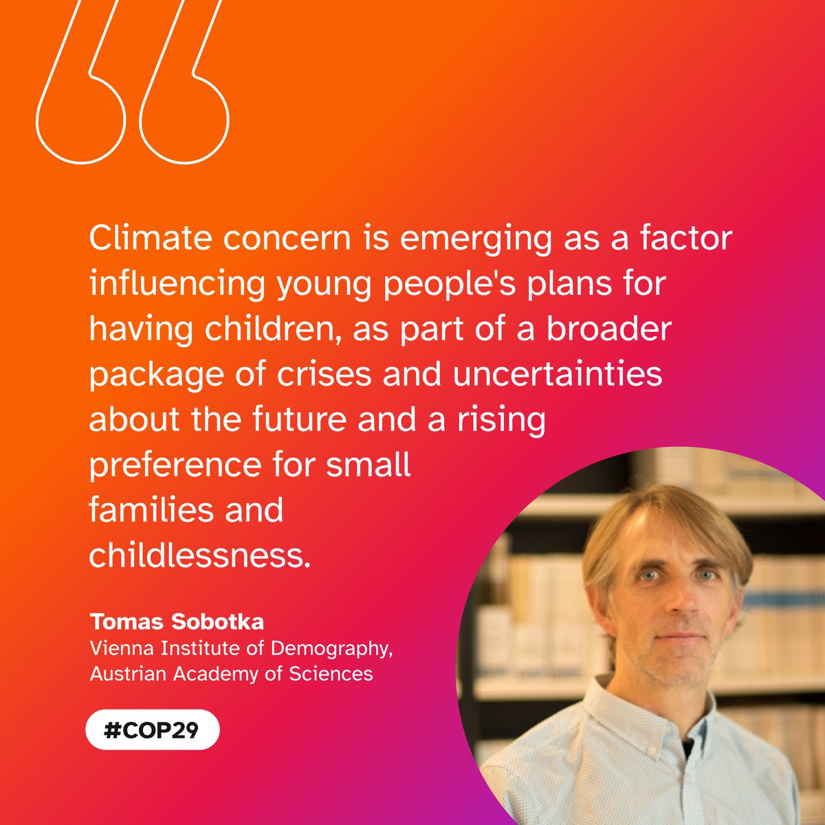 Climate change is reshaping #fertility and young people's reproductive choices.

At #COP29, we're urging countries to consider these impacts when strengthening #DemographicResilience.