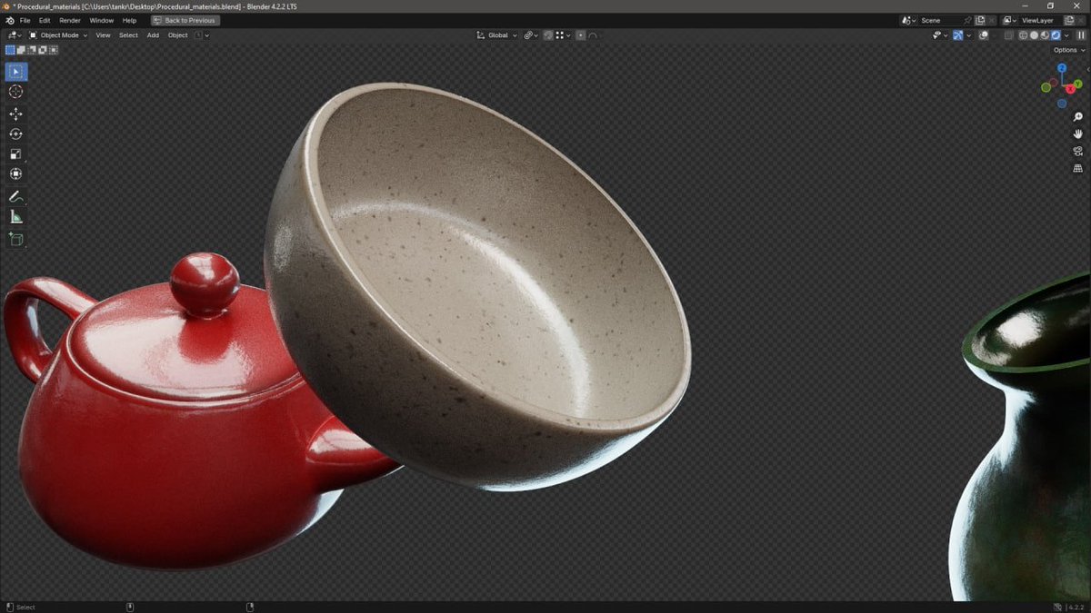 Tankred_Daeron's tweet image. Three new procedural customizable ceramic materials.

#blender3D #3D #ProceduralMaterial #Procedural #b3d