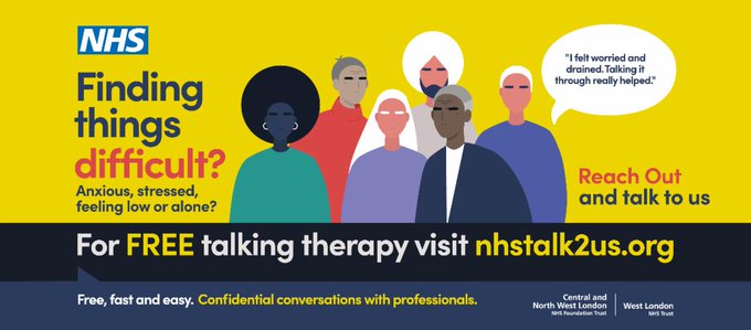 Are you finding things difficult?
Reach out &amp; talk.
Talking Therapies services offer free &amp; confidential support.

To find out more, visit: nhstalk2us.org 
and start a referral for your local service.

#stress #anxiety #depression #mentalhealth #wellbeingsupport