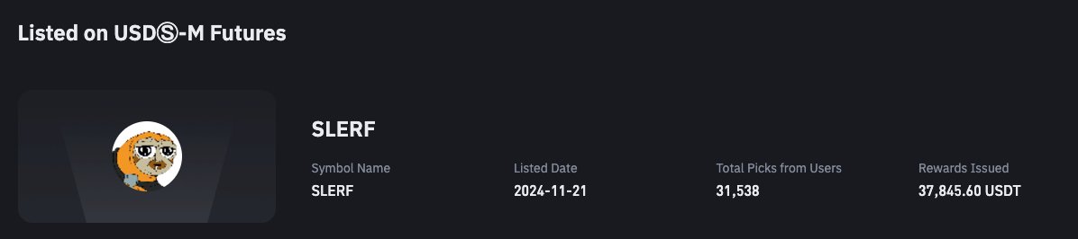 Web3MemeGuy's tweet photo. $SLERF just got listed on Binance Futures today and was ranked 9. 

If $DOG doesn't get a listing Binance is rigged rigged rigged as much as @jakepaul https://t.co/FYTJhcFh1c
