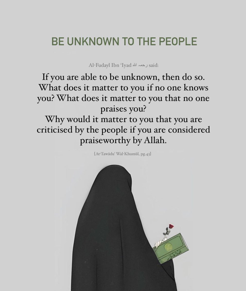 Be unknown to the people!