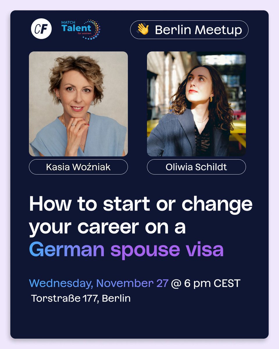 Did you recently move to Germany and are looking for a way to change careers? 
Join us Wednesday, November 27th, at 6:00 pm CET at the CareerFoundry office in Berlin to learn how to reskill for free with a Bildungsgutschein!
Sign up here 👉 bit.ly/4fX1nK7
#careergoals