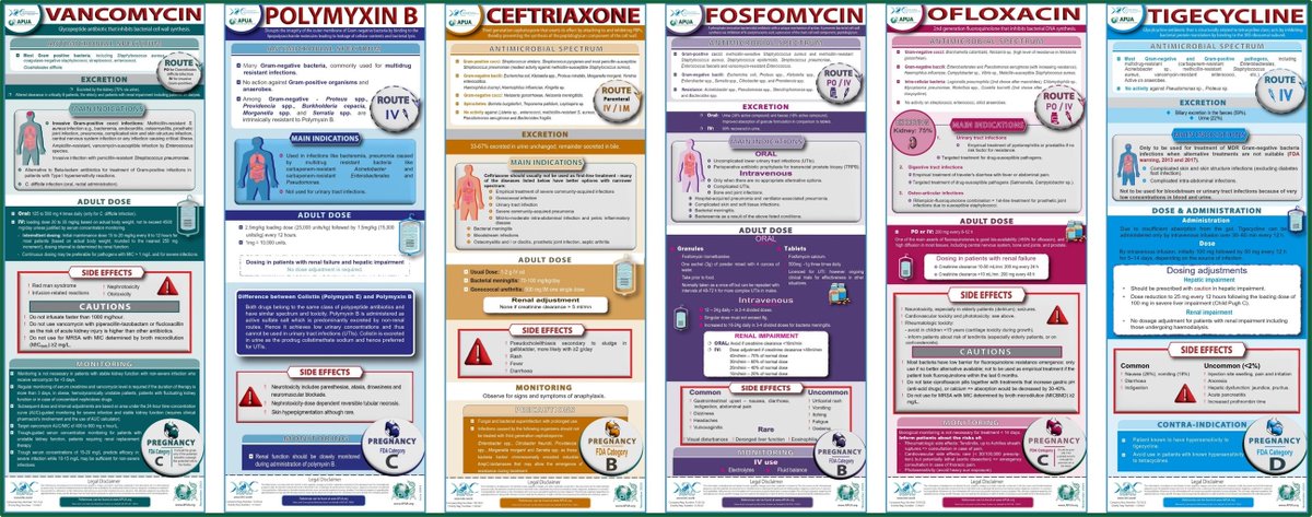 💊Free antibiotic summary cards💊

On the occasion of #WAAW2024, APUA is showcasing its antibiotic cards.

This project aims to provide a summary of the main characteristics of selected antibiotics to ensure prudent use and help curb #AMR
Download for free
tinyurl.com/564nrmxx