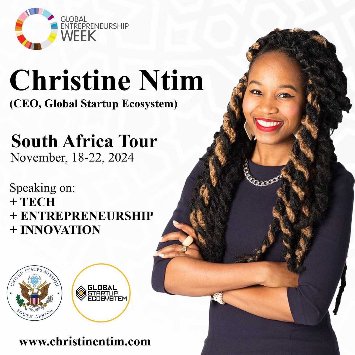 As we celebrate Global Entrepreneurship Week, I'm pleased to share that I will be traveling with U.S. Mission South Africa to engage on regional trade, partnerships, best practices, business strategies for rising entrepreneurs.
#GEW #globalentrepreneurshipweek #entrepreneur