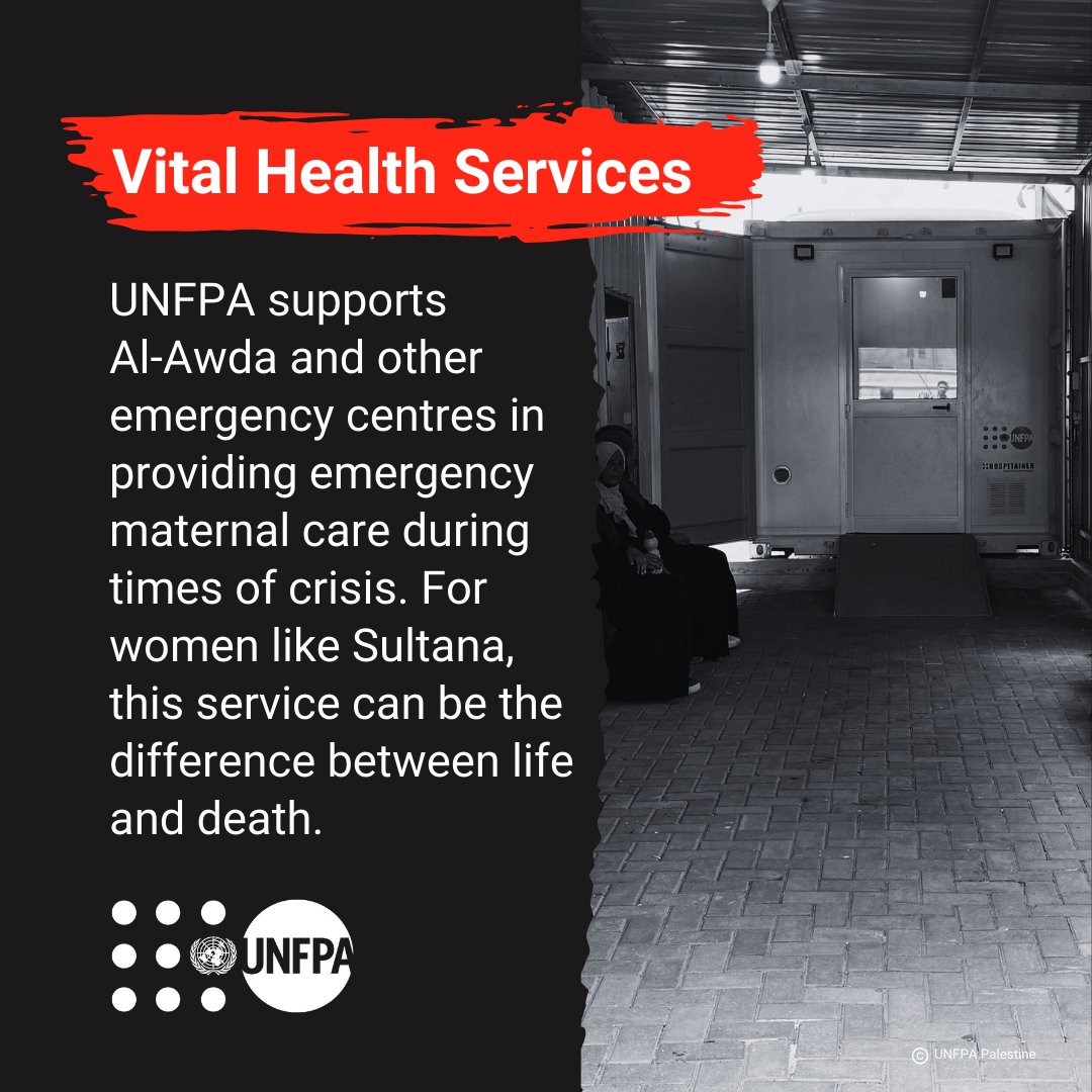 🚨Sultana safely delivered her baby at UNFPA’s containerized maternity unit at Al Awda, the first delivery at this vital unit amid the war on #Gaza.
🚨These units provide life-saving care where hospitals are out of reach. Every woman deserves a safe delivery. #SafeBirthEvenHere