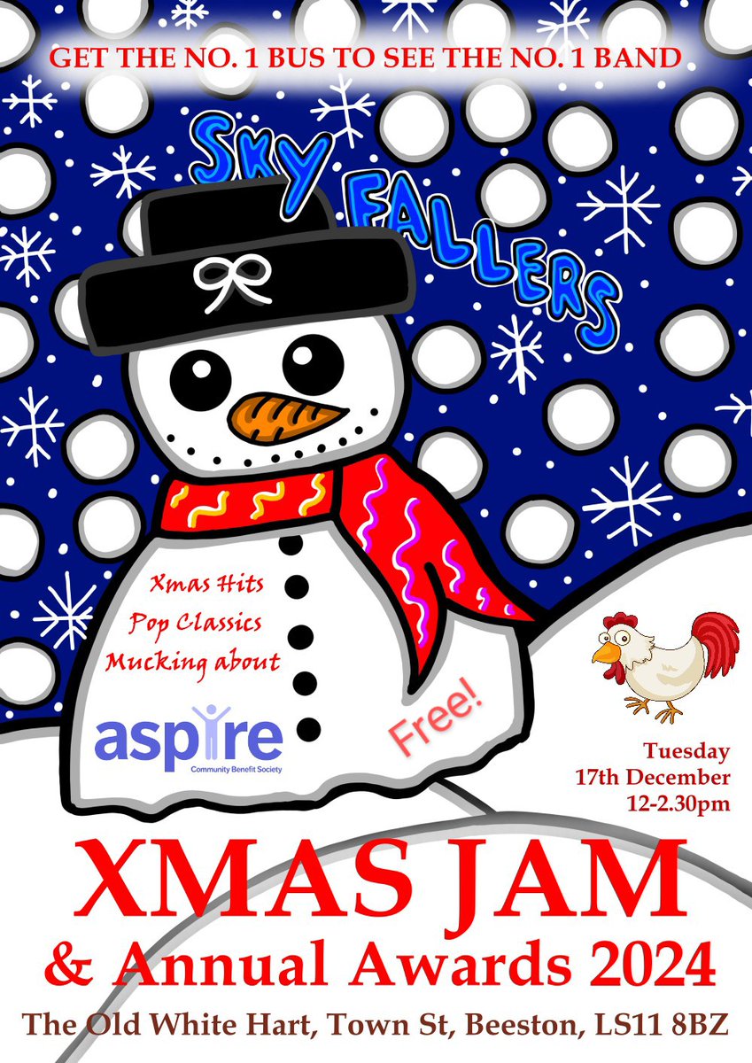 Sky Fallers' Xmas Jam &amp; Annual Awards Show. Coming soon. Please share! <a href="/AspireCBS/">Aspire CBS</a>
@PeopleInAction
<a href="/ThroughTheMaze/">Through The Maze</a> <a href="/ConnectintNorth/">Connect in the North</a> <a href="/ZoeBawn/">Zoe Bawn</a> <a href="/BAFFLeeds/">Better Action For Families</a> <a href="/Comm_Matters/">Communication Matters</a> <a href="/SouthLeedsLife/">South Leeds Life</a> <a href="/julielill/">julie lill</a> <a href="/HolbeckTogether/">Holbeck Together</a> <a href="/Leep1_Leeds/">Leep1 (Leeds People First)</a> <a href="/CarersLeeds/">Carers Leeds</a> @LeedsAutism <a href="/outsidersin/">The Outsiders</a> <a href="/HatfieldHaigh2/">Mandy</a>