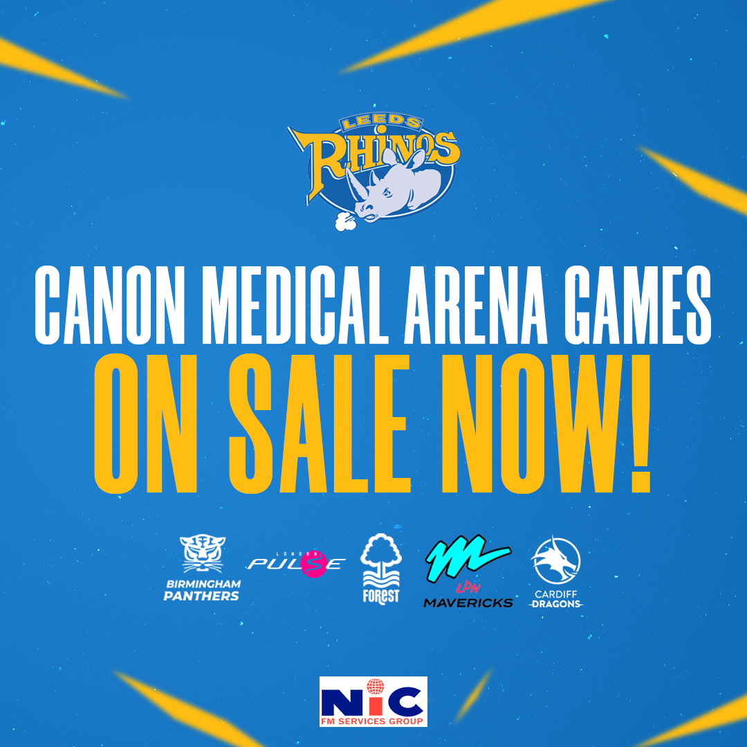 🎟️ Tickets are now on sale for our 5⃣ <a href="/NetballSL/">Netball Super League</a>
games at the Canon Medical Area.

<a href="/PanthersNball/">Birmingham Panthers Netball</a> – Fri 14th March
<a href="/Pulse_Netball/">London Pulse Netball</a> – Friday 4th April
<a href="/NFNetball/">Nottingham Forest Netball</a> – Friday 25th April
<a href="/LDNMavericks/">London Mavericks</a> – Sunday 18th May
<a href="/cardiffdragons_/">LexisNexis Cardiff Dragons</a> – Sunday 8th June  

➡️tickets.rhinosnetball.co.uk