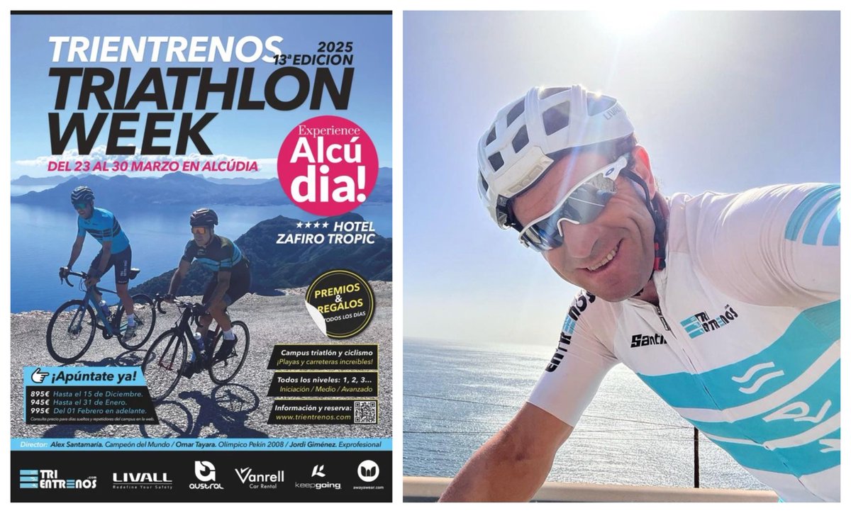 TriathlonWeek de Álex Santamaría: un máster intensivo de triatlón y ciclismo

Apunta las fechas del Campus de Triatlon y Ciclismo de <a href="/trientrenos/">Alejandro Santamaria</a>: 23-30 de marzo de 2025 en ALCUDIA.

TODOS LOS DETALLES: triatlonweb.es/noticias/triat…