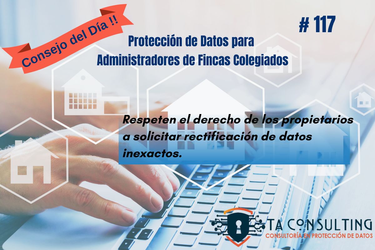 TAConsultingDPO's tweet photo. Consejo #117 de Protección de Datos para Administradores de Fincas Colegiados #LOPD #AAFFColegiados #AAFFInkietos #mAFCnificos #AFCcion
📧Newsletter para Administradores de Fincas: https://t.co/RXIP2stTAS https://t.co/hvVRJl8fJ4