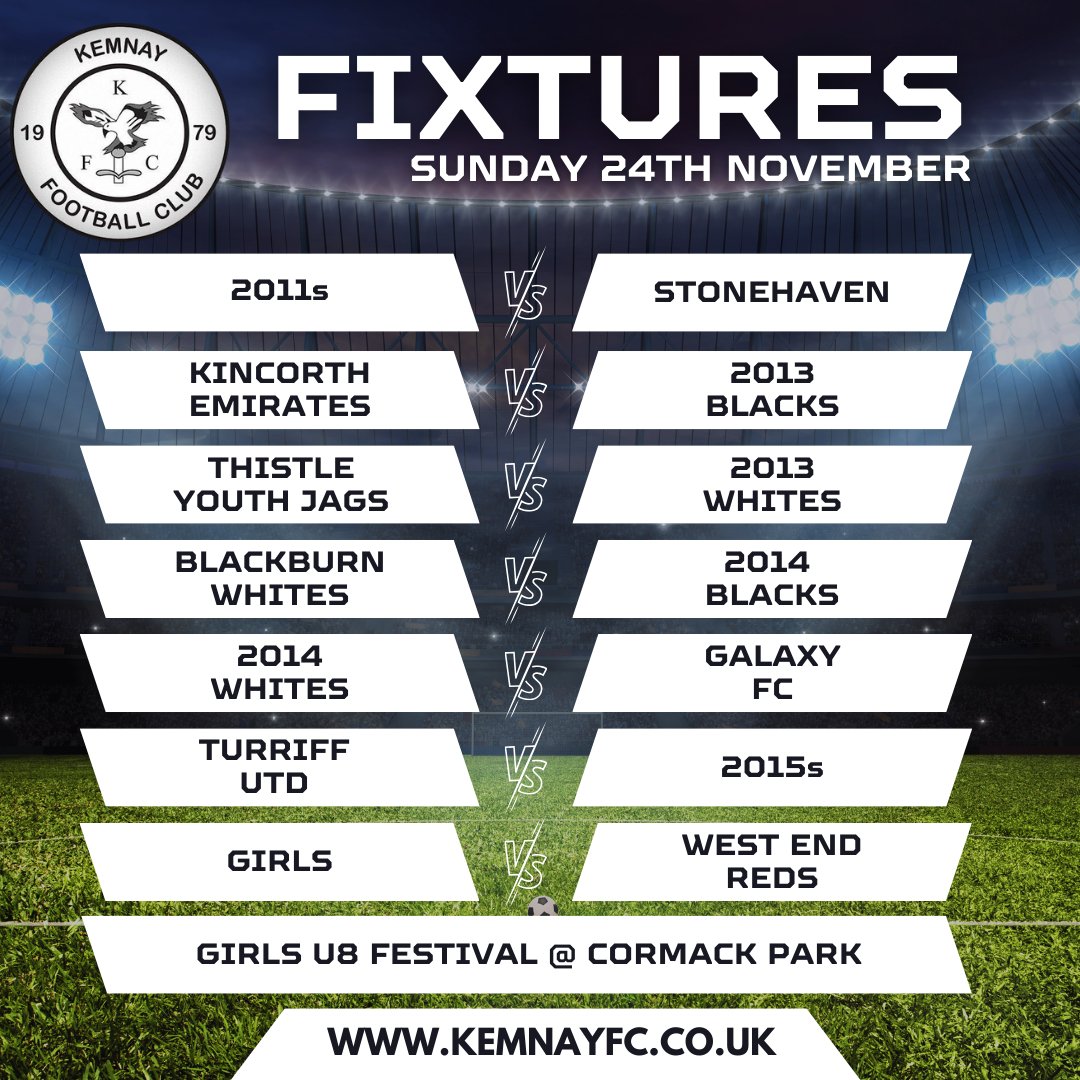 Fingers crossed for a full fixture list this weekend if the snow starts to clear!

The 2011s, Girls &amp; 2014 Whites are in home action at Bogbeth Park.

The 2013s, 2014 Blacks &amp; 2015s are on their travels  whilst our U8 Girls team head to the Cormack Park Festival.
