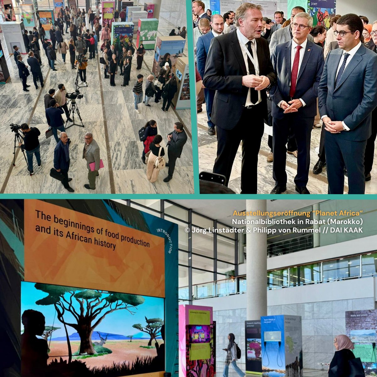 DAI (@dai_weltweit) on Twitter photo Impressionen der ersten Eröffnung von #PlanetAfrica
Aktuell macht die Wanderausstellung Halt in Rabat, wurde dort vom #kaak_dai und #INSAP organisiert und vom Ministerium für Jugend, Kultur und Kommunikation #Marokko und <a href="/AuswaertigesAmt/">Auswärtiges Amt</a> unterstützt. Nächster Stop: Nairobi! Impressionen der ersten Eröffnung von #PlanetAfrica
Aktuell macht die Wanderausstellung Halt in Rabat, wurde dort vom #kaak_dai und #INSAP organisiert und vom Ministerium für Jugend, Kultur und Kommunikation #Marokko und <a href="/AuswaertigesAmt/">Auswärtiges Amt</a> unterstützt. Nächster Stop: Nairobi!