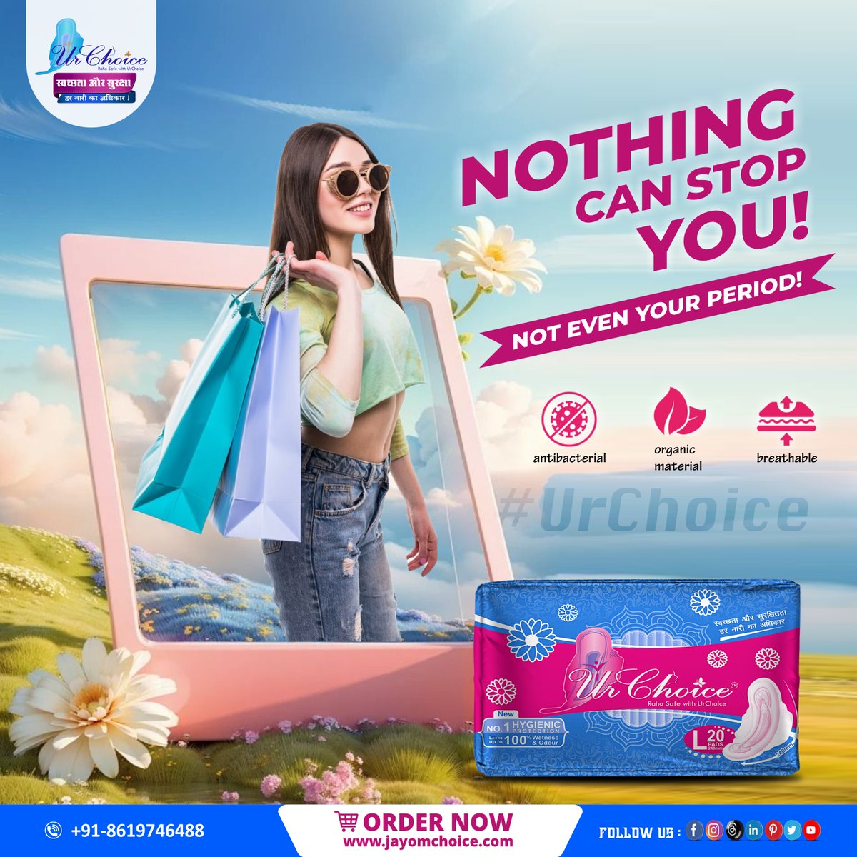 ChoiceJayom's tweet image. Nothing can stop you—not even your period! Enjoy hassle-free shopping with the ultimate protection of Ur Choice sanitary pads. 💃🛍️ 
Order Now : jayomchoice.com
#urchoice #ShopWithStyle #StayProtected #worryfreeshopping #sanitarypadsindia #PeriodProtection #Kalki2898AD