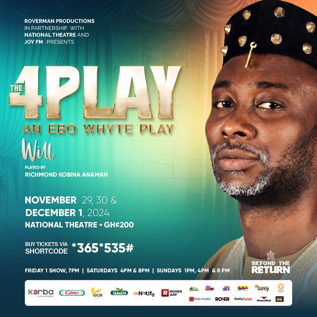 AkosuaKwansima's tweet photo. The drama you didn’t see coming is coming to the National Theatre this weekend. The 4Play is a must-watch! #The4Play https://t.co/IIwiZ1Lh0h