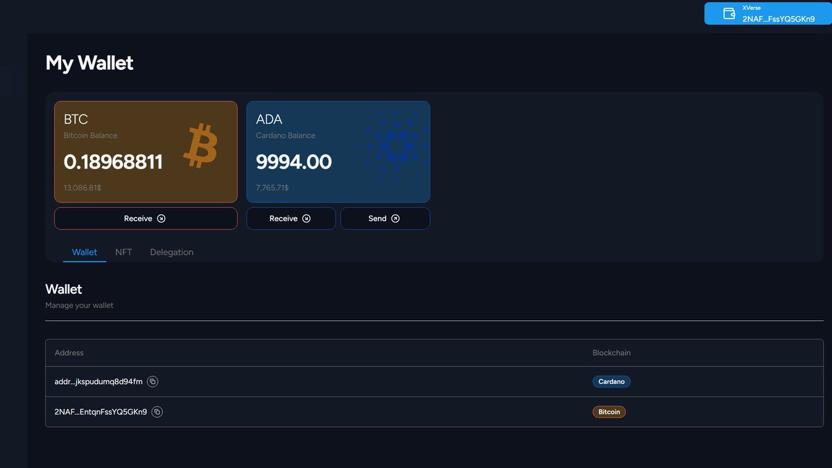 It works.

☑️Send ADA, CNT
☑️Delegate to stake pools
☑️Using ANY bitcoin wallet
☑️ Powered by $FLDT

Public testnet live next week