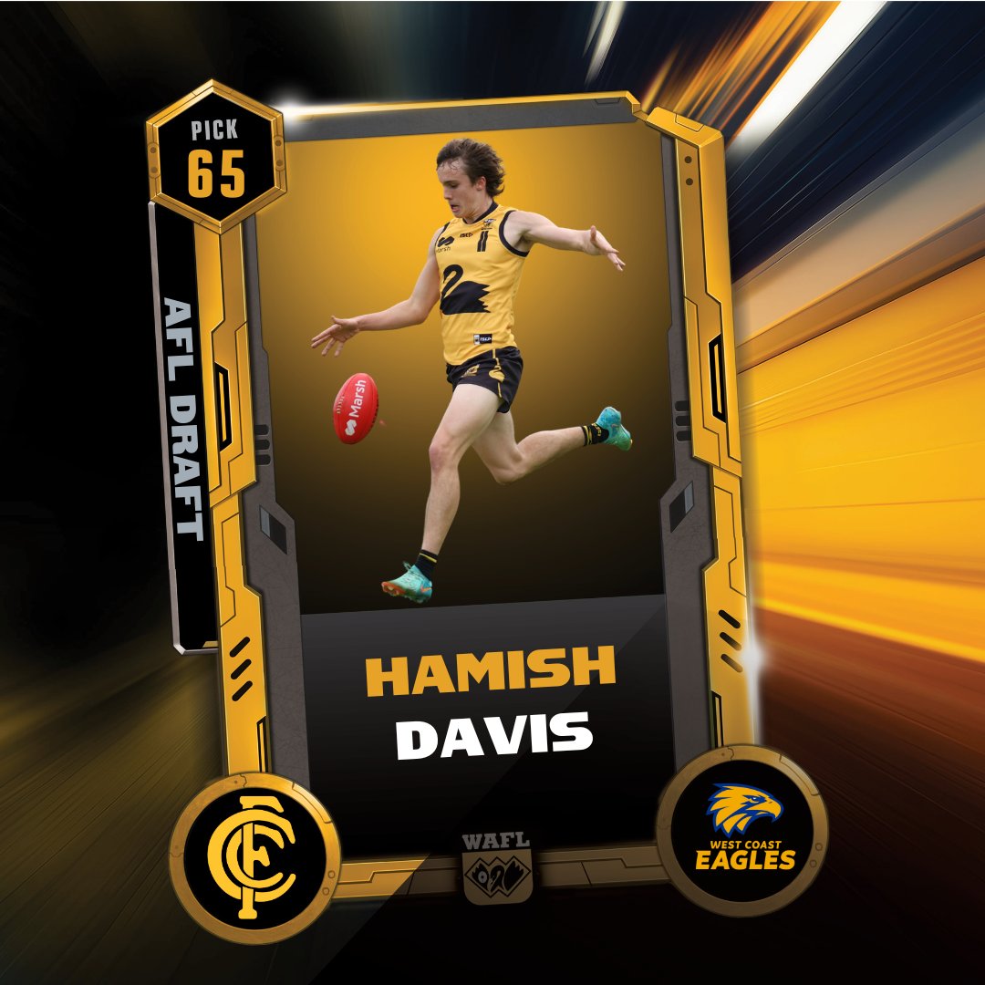 Claremont's Hamish Davis will remain in WA after the West Coast Eagles selected him with Pick no.65 #AFLDraft