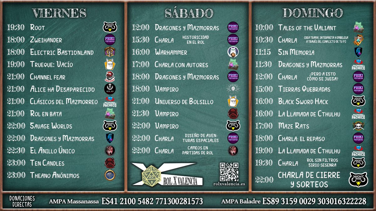 Hoy hablaremos de la programación de todos los canales para el  #RolXValencia que empieza mañana mismo, de como participar, las donaciones y los sorteos. A las 18:00 en twitch.tv/frikivetusto 

#rol #juegosderol #eventosolidario