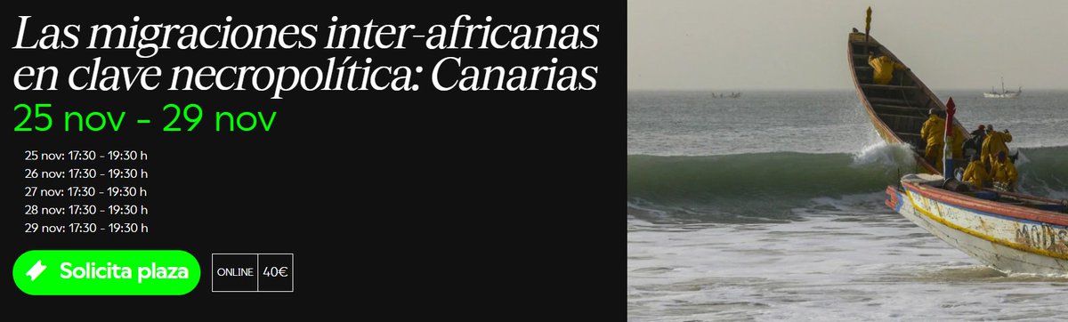 La próxima semana empezamos el curso Las migraciones interafricanas en clave necropolítica: Canarias, con el grupo completo. 
¡Contentísimas por el interés! Muchas ganas de todos los aprendizajes que compartiremos en este espacio de análisis y construcción de pensamiento crítico.