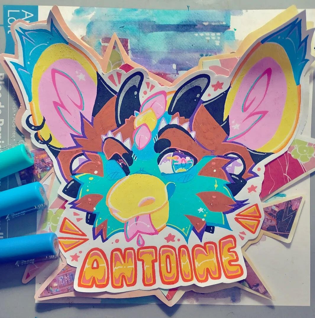 All of my posca badges so far! #furryart #posca