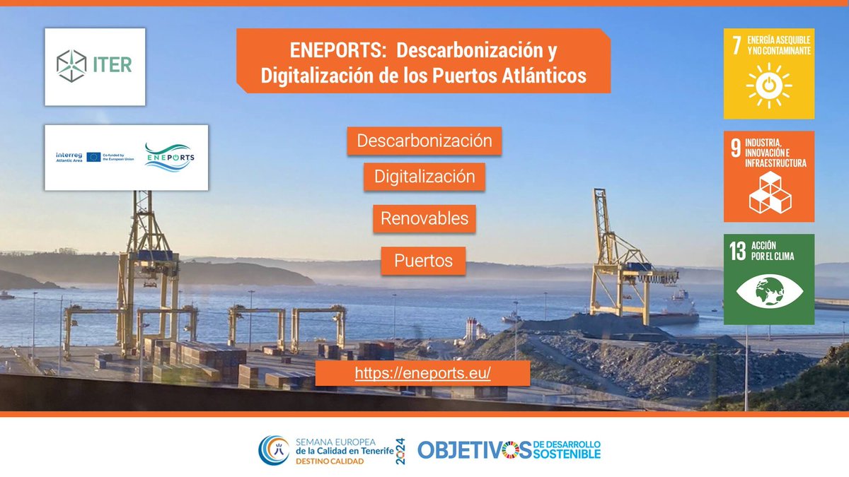 CalidadTenerife's tweet photo. #PanelODS ENEPORTS: Descarbonización y Digitalización de los Puertos Atlánticos
🟨🟧🟩 #ODS: 7, 9, 13
➡️ @ITERtenerife
🔗 https://t.co/YjcgRGLcH0
#SEC2024 https://t.co/wdAwbyxIad