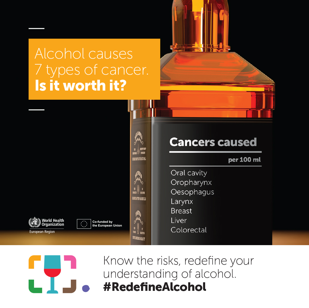 🟡What’s really in the bottle? 

Alcohol is known to cause 7 types of cancer. People have a right to know. 

👉Let’s redefine our understanding of alcohol: bit.ly/3zD2i33

#LessAlcohol #EVIDAction