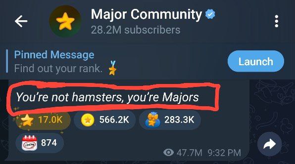 airdrops_combo's tweet photo. @majoroftelegram @roxmvn 

#major cannot become Hamster. #Hamster is #Hamster 

$MAJOR is DUST &amp; SHITCOIN.

It is time to unfollow Major  #Roxman 

#majorscam #scamproject #telegramscam #tonscam #bycottmajor https://t.co/78zMO2fkZs
