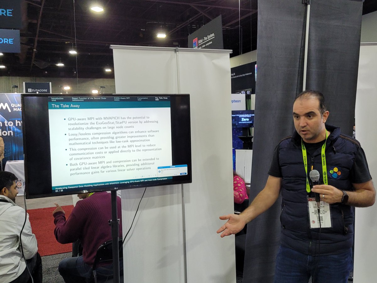 mvapich's tweet image. Among many of the other talks, we were also honored to have Dr. Sameh Abdullah of @KAUST_News to have him present previous/current research that has fueled many papers nominated for the Gordon Bell prize at #SC24! 

#HPC #Supercomputing24 #MPI #GPU #mvapich