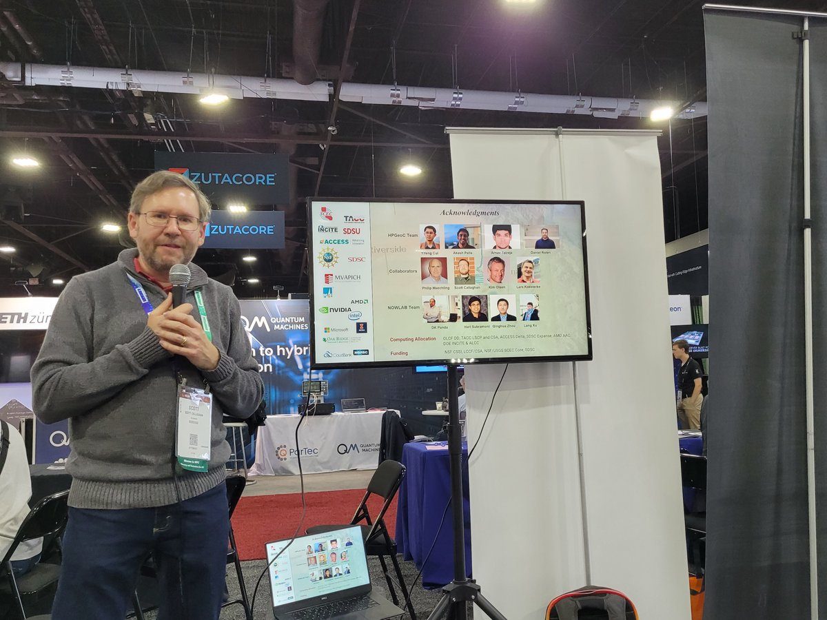 mvapich's tweet image. The @mvapich team collaborates heavily with @SDSC_UCSD to enhance the performance of applications like AWP-ODC. We were honored to host Scott Callaghan from @USC @SCEC for a talk on some of the work done with this collaboration!