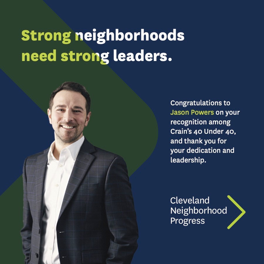 Cleveland Neighborhood Progress (@cleprogress) on Twitter photo We're proud of Jason Powers for being recognized among <a href="/CrainsCleveland/">Crain's Cleveland Business</a> 40 Under 40! Thank you Jason for all you do. We're proud of Jason Powers for being recognized among <a href="/CrainsCleveland/">Crain's Cleveland Business</a> 40 Under 40! Thank you Jason for all you do.