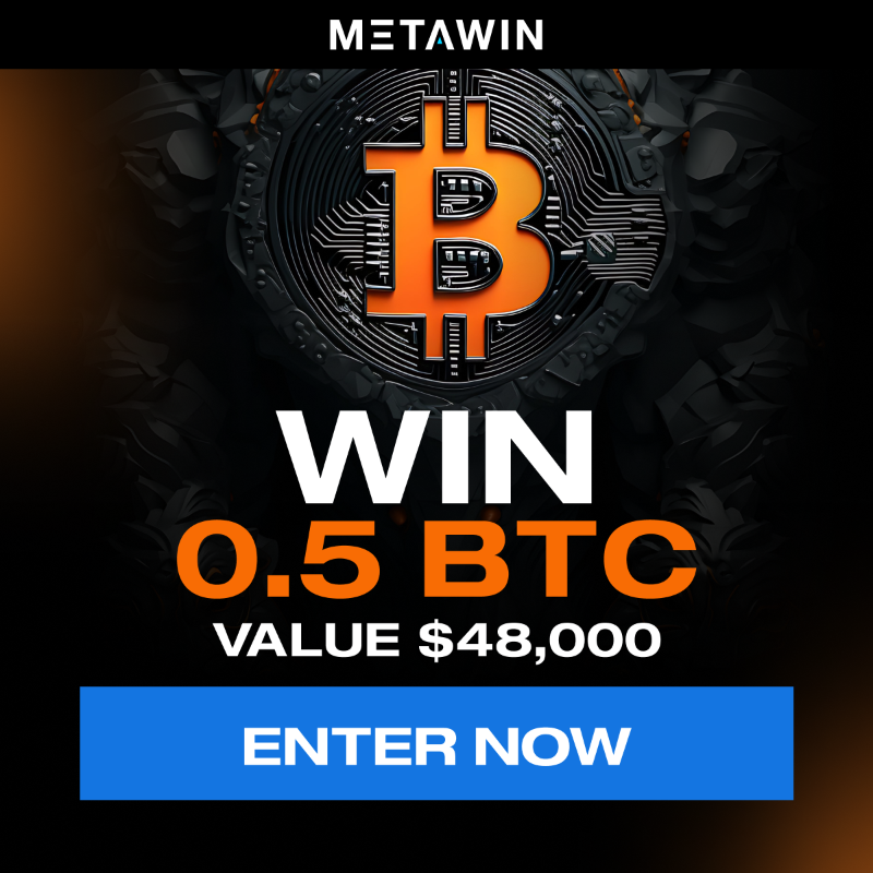 MetaWin's tweet photo. Will BTC cross $100k? 🚀🚀

It's NOW or NEVER! 

Secure your ENTRIES to WIN 0.5 BTC worth $48,000! Draws Friday.

➡️ https://t.co/BmIIDtAO22
