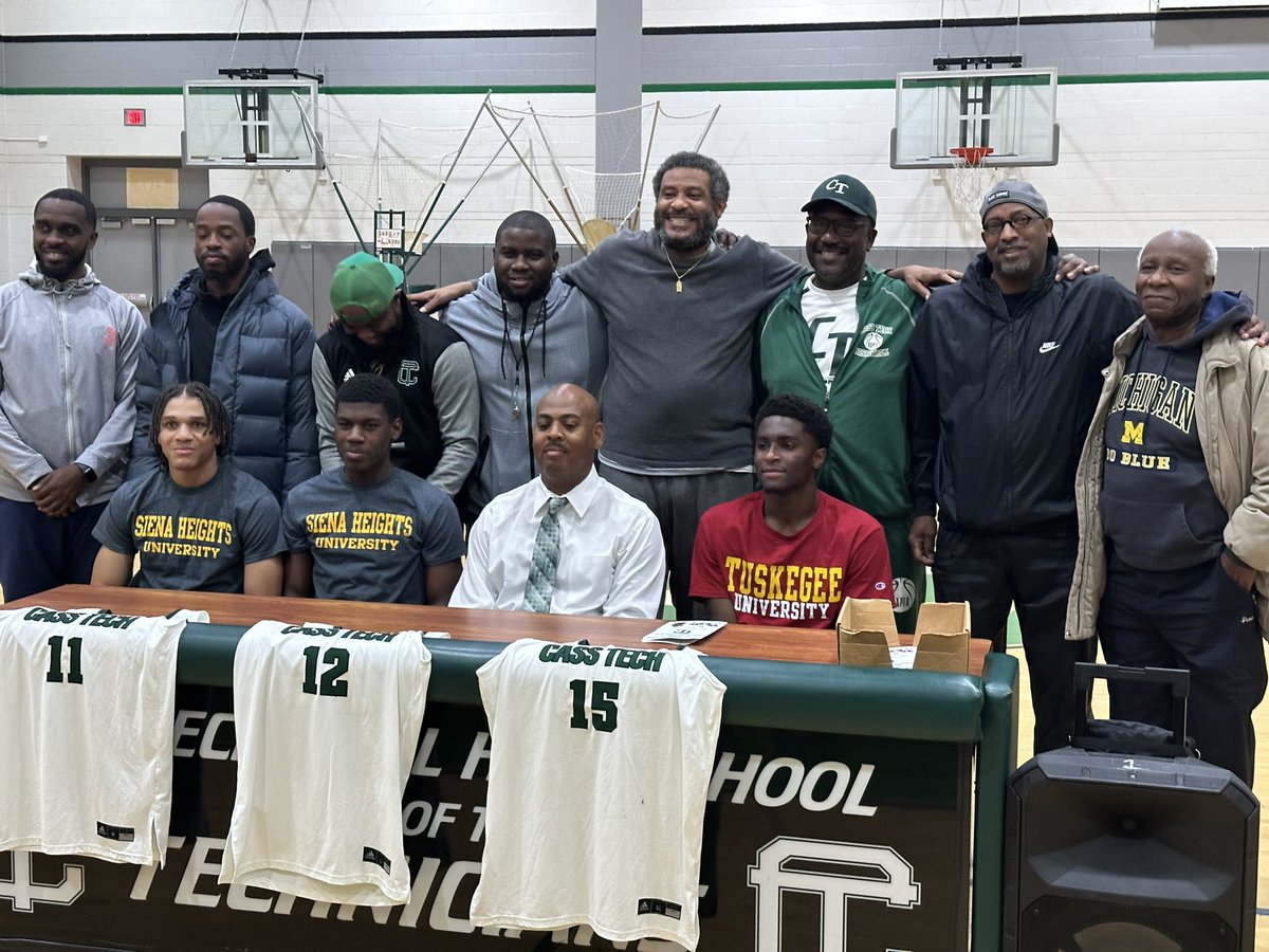 Congrats to CT Seniors Darian Smith-Gervin, Donivan Eddin, &amp; Lee Harris (Left to Right). Darian &amp; Donivan will be attending Siena Heights U, &amp; Lee will be attending Tuskegee University on Basketball Scholarships.  Scholarships &amp; Champions in the that order!!