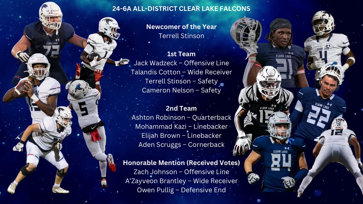 Congratulations to our 2024 All District selections.  It is an honor to be recognized as an elite performer in a district full of great players.  #compete @CLHSFBrecruit