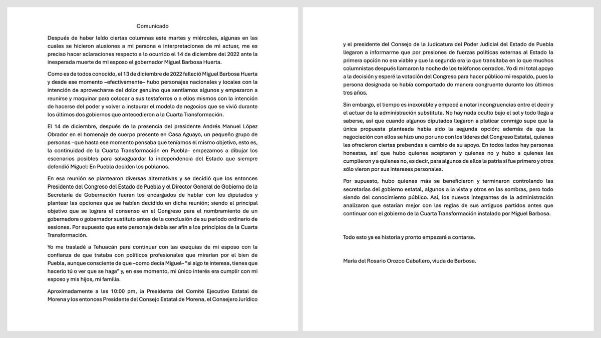 moviendoideas's tweet image. #CírculoDePODER ⭕️ - En vísperas del informe del gobernador @SergioSalomonC, la diputada Rosario Orozco (@RosarioOrozco15), viuda del exgobernador Miguel Barbosa, acusa que no se cumplieron acuerdos tras la muerte de su esposo, que hubo imposición y unos pocos sacaron provecho de…