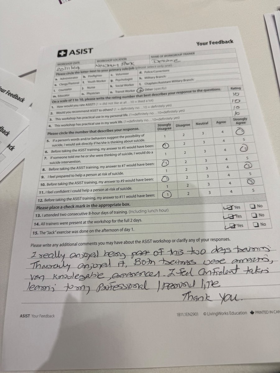 A brilliant ASIST workshop completed with 26 amazing Life-assisting Caregivers joining our community, make it that much more likely someone experiencing suicide thoughts will be noticed and get the help they need! <a href="/THCEPN/">Tower Hamlets CEPN aka 'Training Hub'</a> <a href="/THGPCareGroup/">Tower Hamlets GP Care Group</a> <a href="/LivingWorksUKEU/">LivingWorks UK-EU</a> <a href="/Living_Works/">LivingWorks</a>
