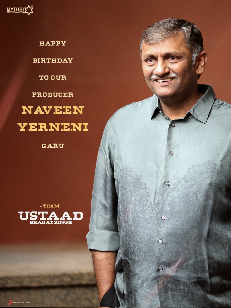 Team #UstaadBhagatSingh wishes our Producer #NaveenYerneni garu a Blockbuster Birthday 💥💥