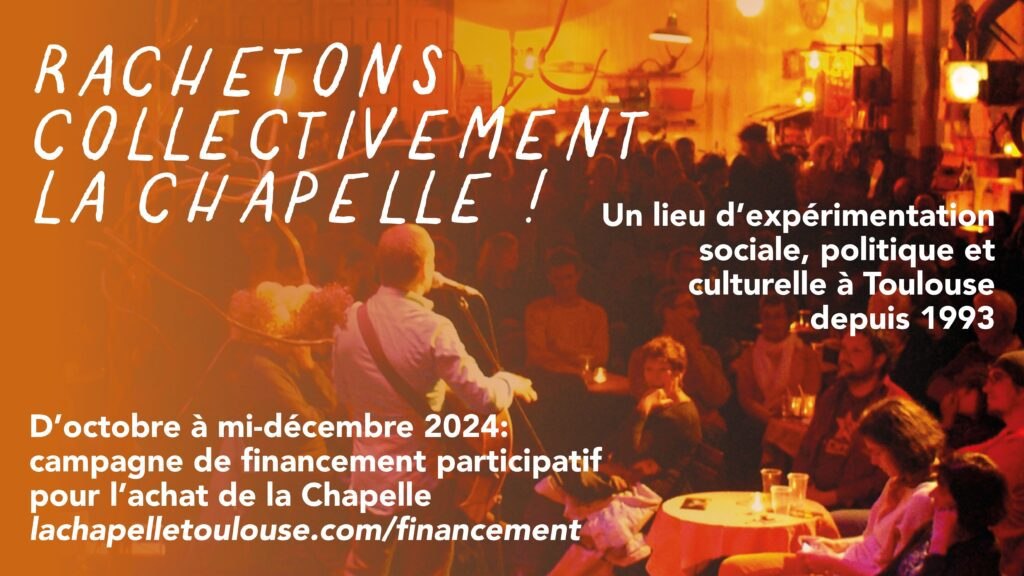 📣 SVP aidons La Chapelle, haut lieu militant toulousain par des anti-nucléaires et en passe d'être racheté collectivement !
📽 Voir la vidéo de présentation du lieu : vimeo.com/1014369825
On a tellement besoin de lieux comme celui-là ✊💜
🙏Don  ⬇️
helloasso.com/associations/l…
