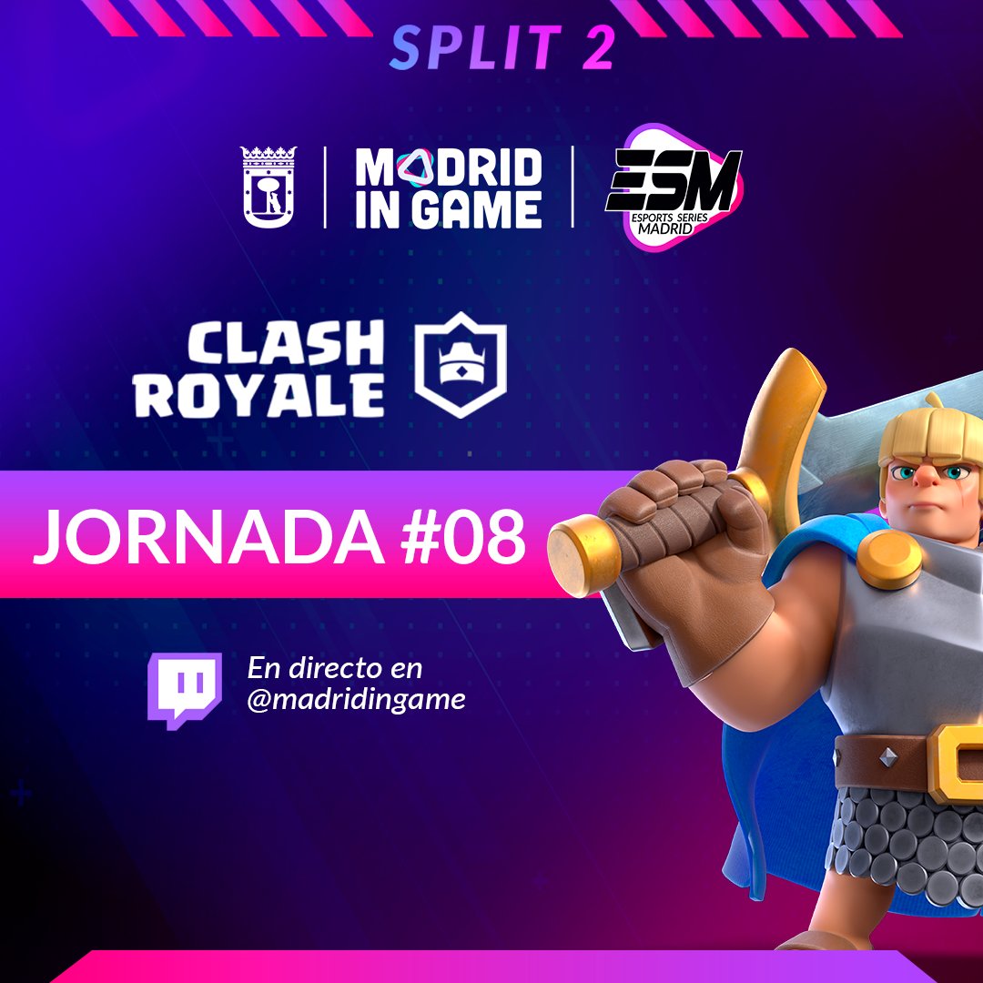 🔴 Arrancamos DIRECTO. 
7ª jornada de la #EsportsSeriesMadrid de Clash Royale, donde los participantes luchan por asegurar su lugar en la gran final.

Únete a la acción en nuestro canal de #Twitch 👉 twitch.tv/madridingame